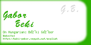 gabor beki business card